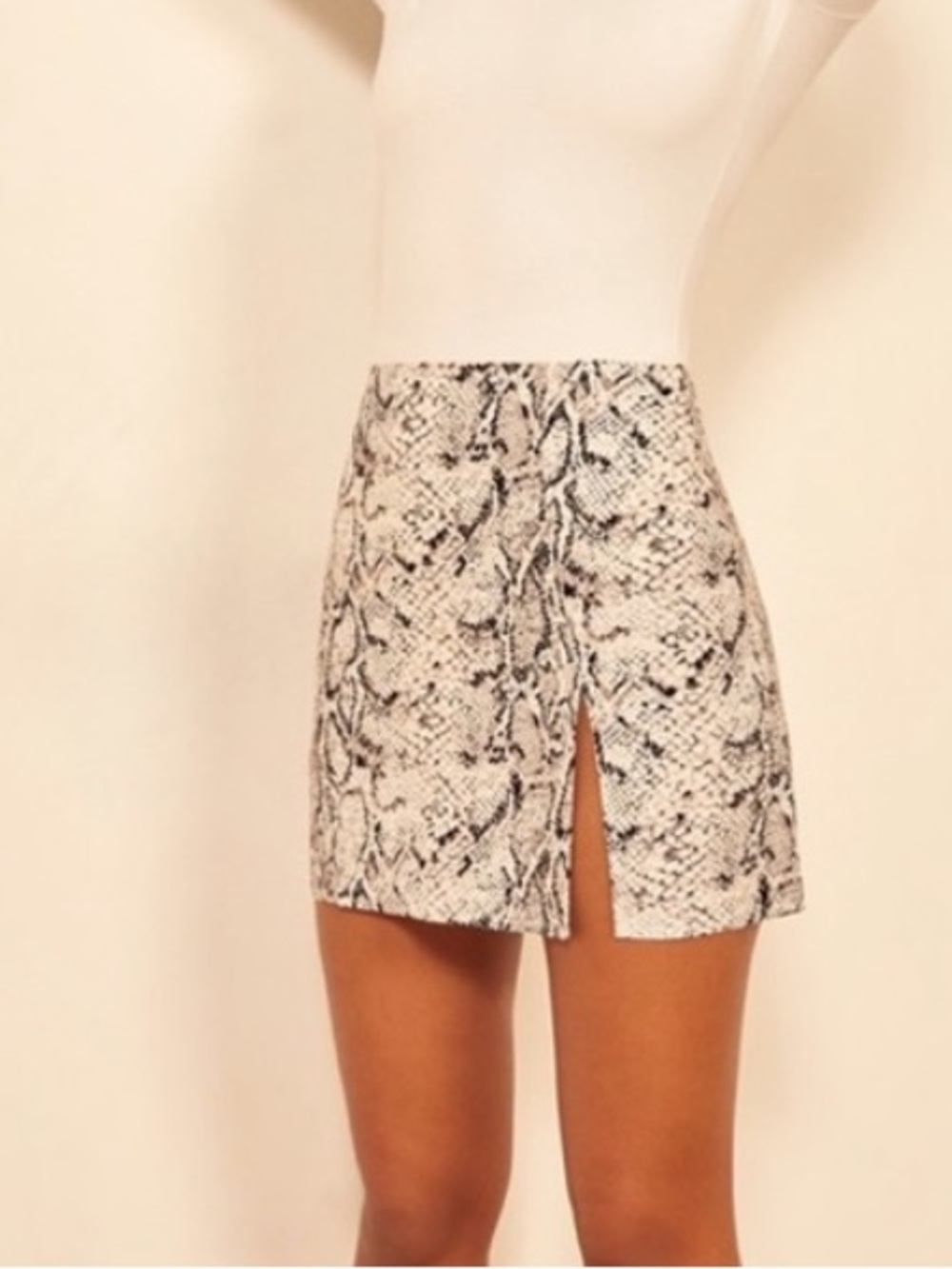 Reformation Margot Snake Python Print mini skirt size 6